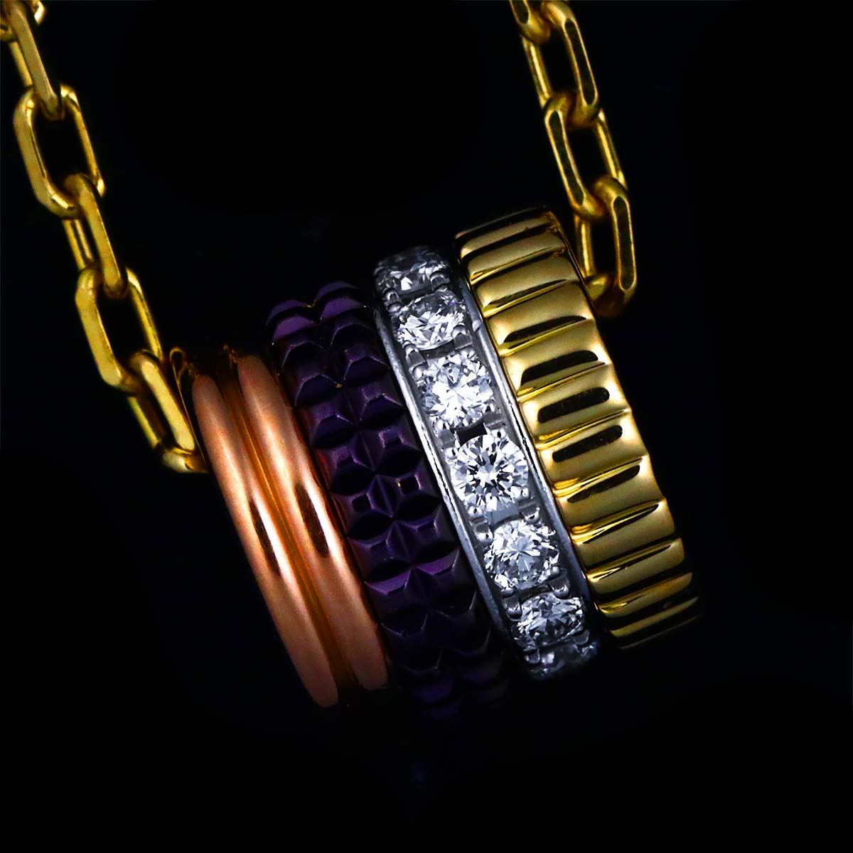 Quatre classique SM Diamond Necklace 18K YG WG PG 750 PVD