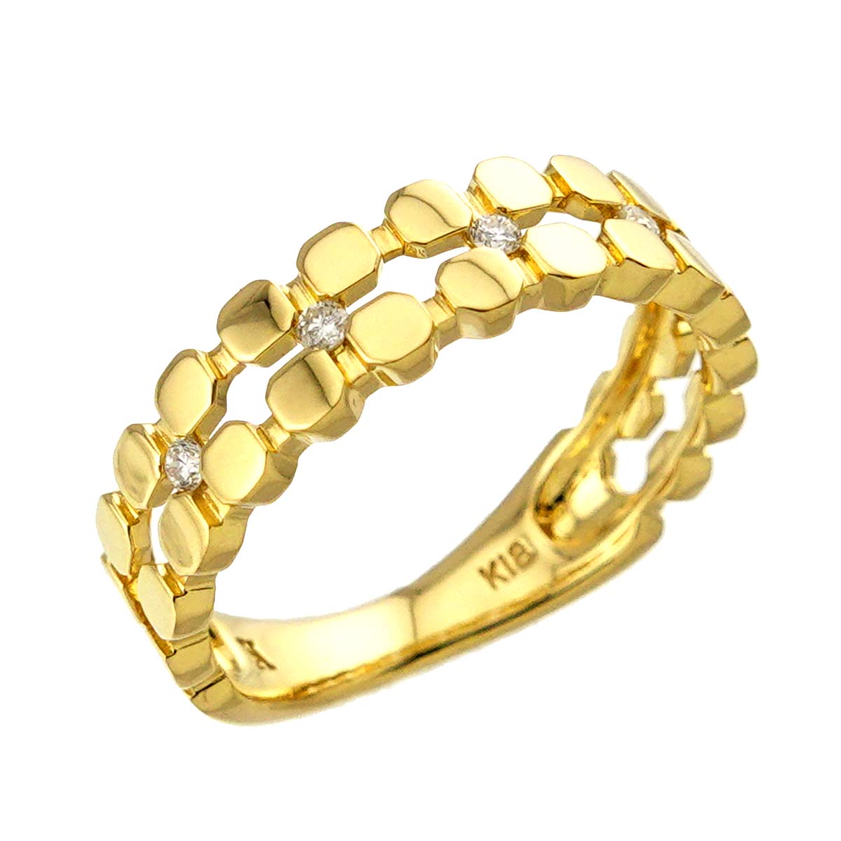 Diamond Ring 18K YG size5.5-5.75(US)