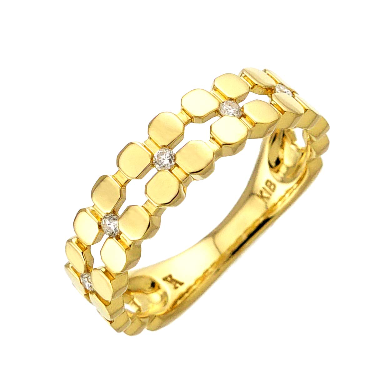 Diamond Ring 18K YG size5.5-5.75(US)