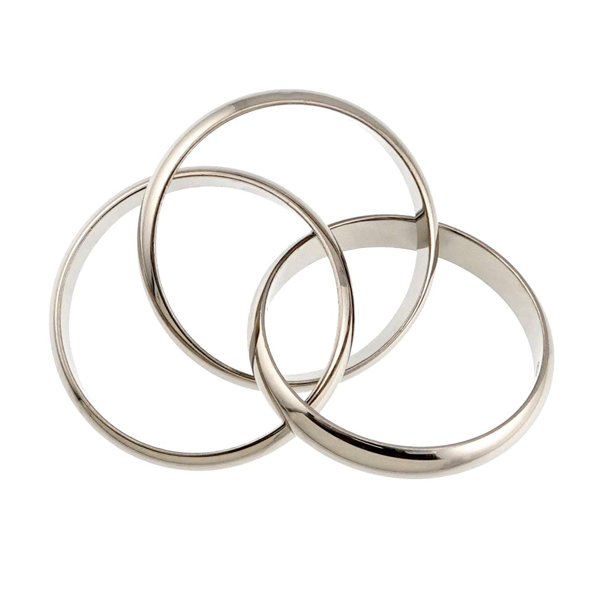 Trinity Ring MM K18 White Gold 750 size55 6.75-7.25(US)
