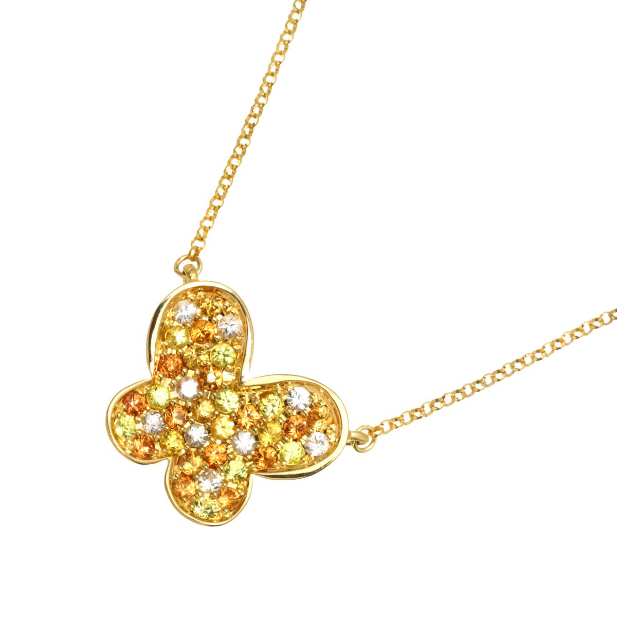 Sapphire 0.55ct Necklace 18K Yellow Gold 750