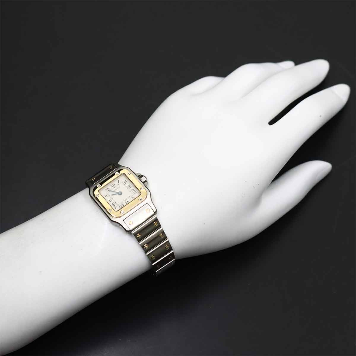 Santos Galbee W20012C4 750 YG Cream Dial Ladies Watch