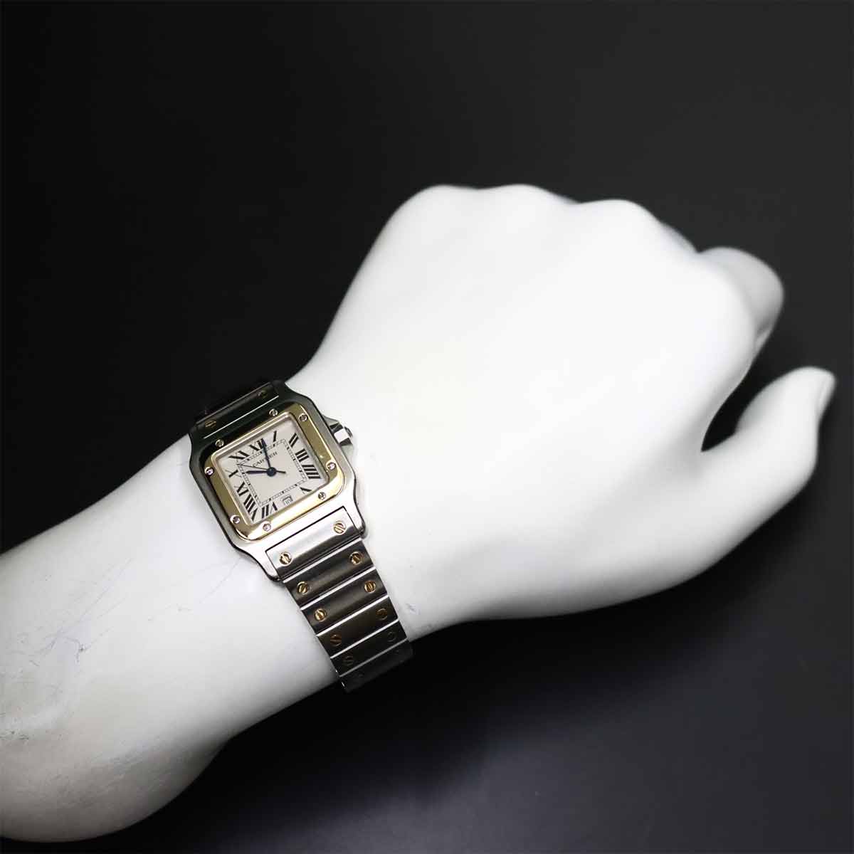 Santos Galbee LM Quartz YG Cream Dial Mens Watch