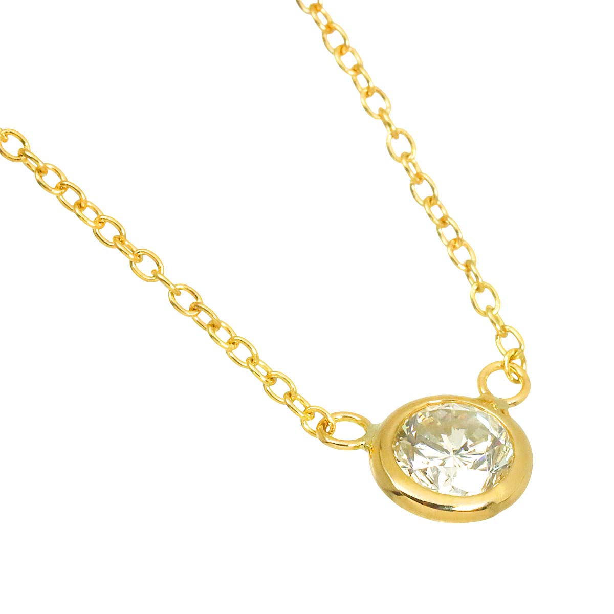 Diamond 0.32ct Necklace 18K YG Yellow Gold 750