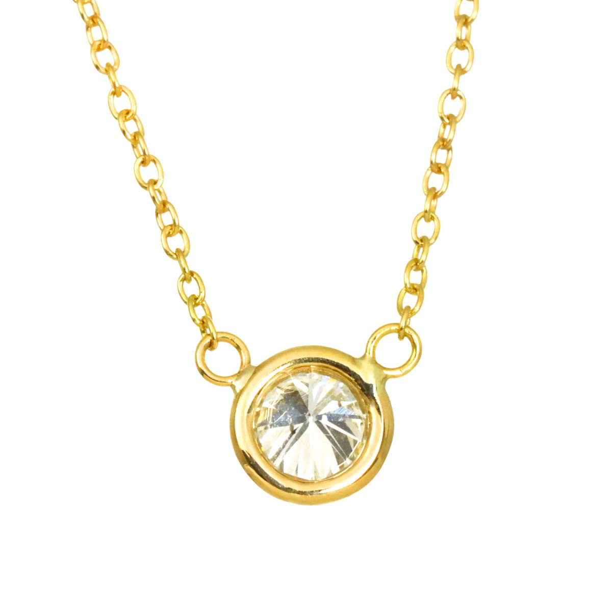 Diamond 0.32ct Necklace 18K YG Yellow Gold 750