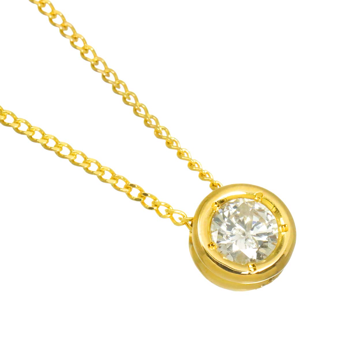 Diamond 0.26ct Necklace 18K YG Yellow Gold 750