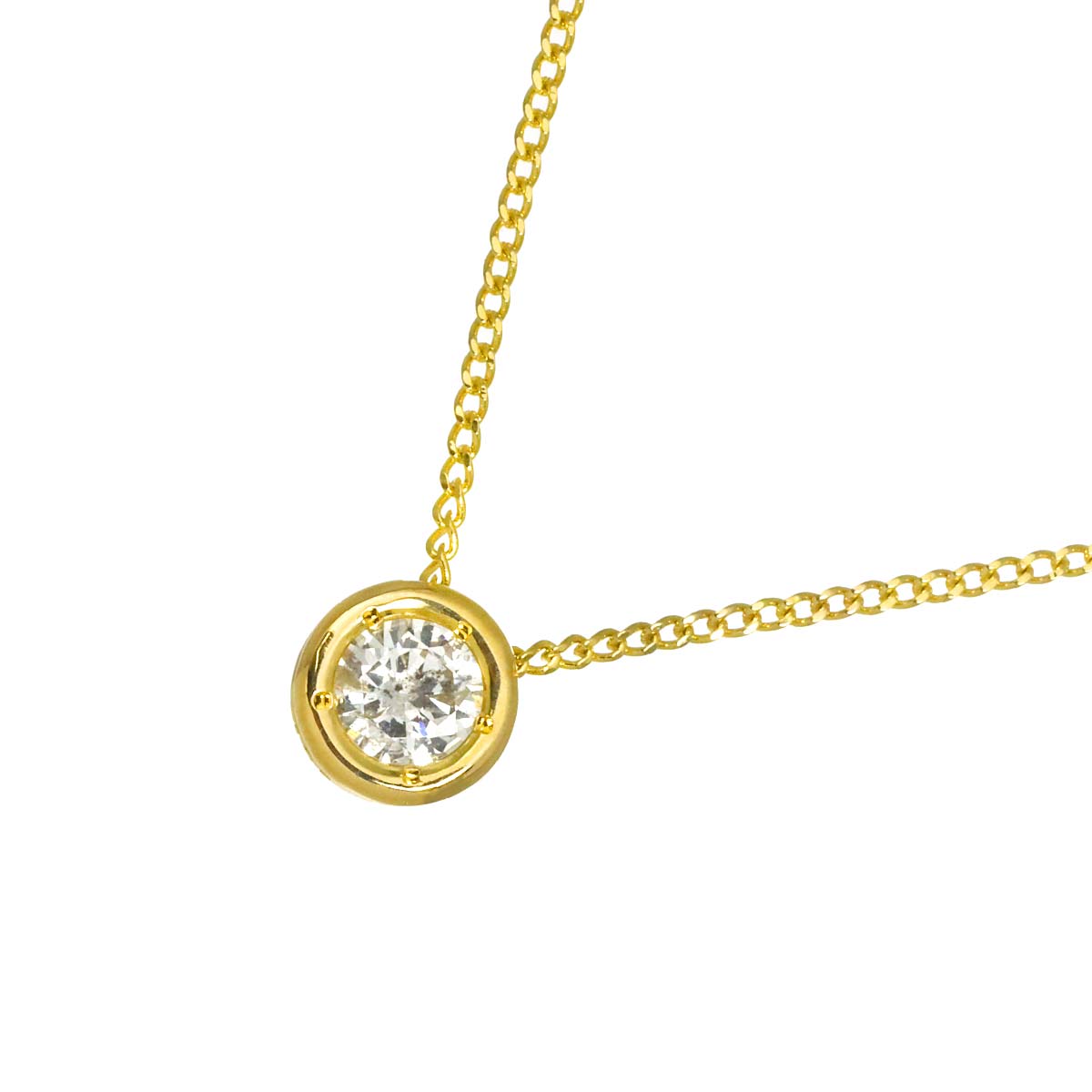 Diamond 0.26ct Necklace 18K YG Yellow Gold 750