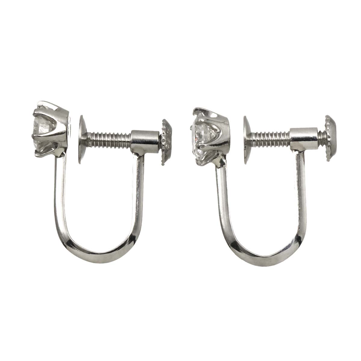Diamond 0.15ct/0.15ct Earrings Clip on Platinum