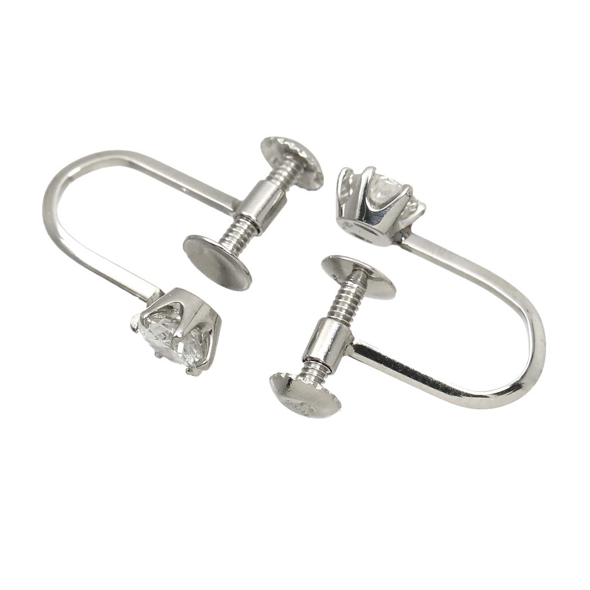 Diamond 0.15ct/0.15ct Earrings Clip on Platinum