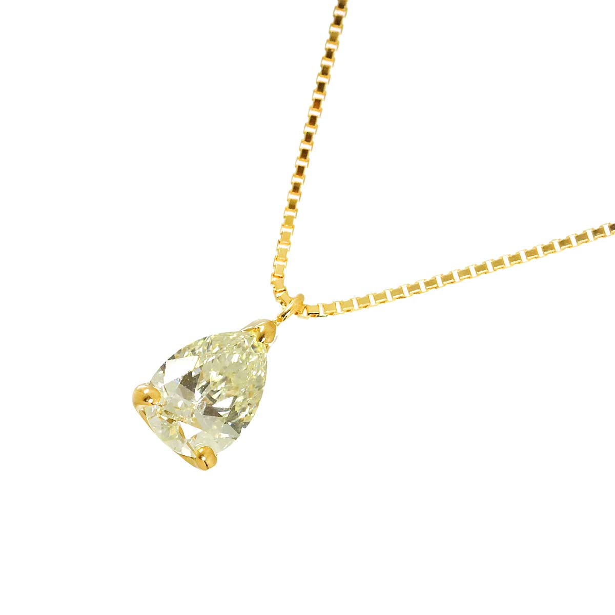Diamond 0.715ct LY/SI2 Necklace 18K YG Yellow Gold 750