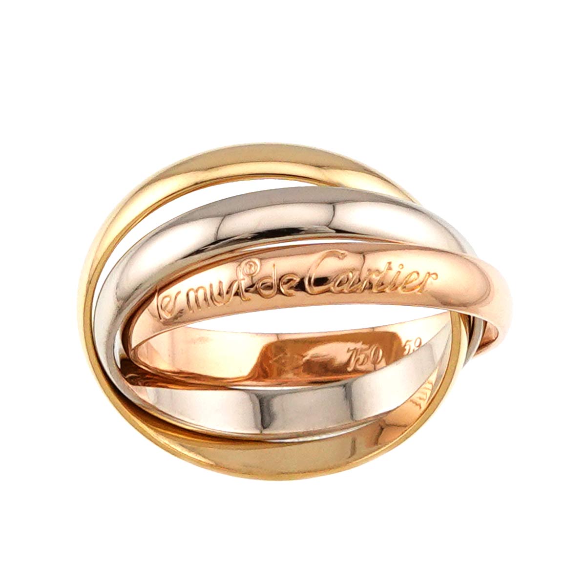 Trinity MM Ring 18K YG WG PG 750 Size59 8.75(US)