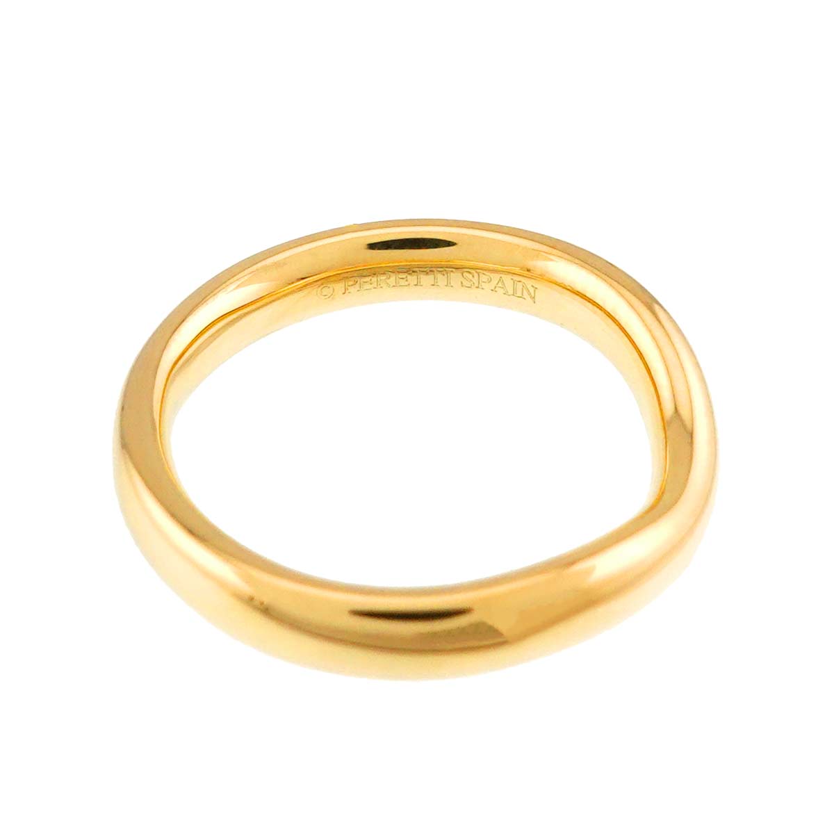Wide Curved Band Ring 18K Yellow Gold size2.25-2.5(US)