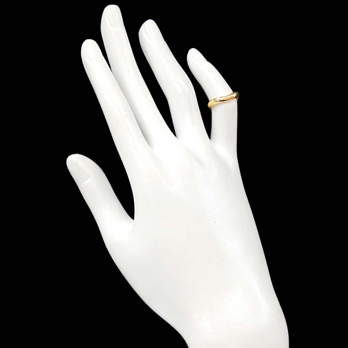 Wide Curved Band Ring 18K Yellow Gold size2.25-2.5(US)