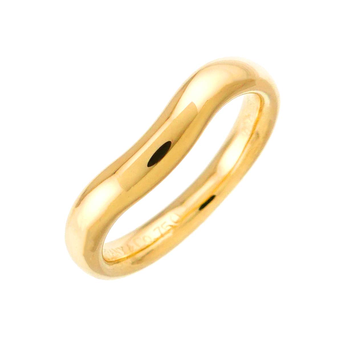 Wide Curved Band Ring 18K Yellow Gold size2.25-2.5(US)