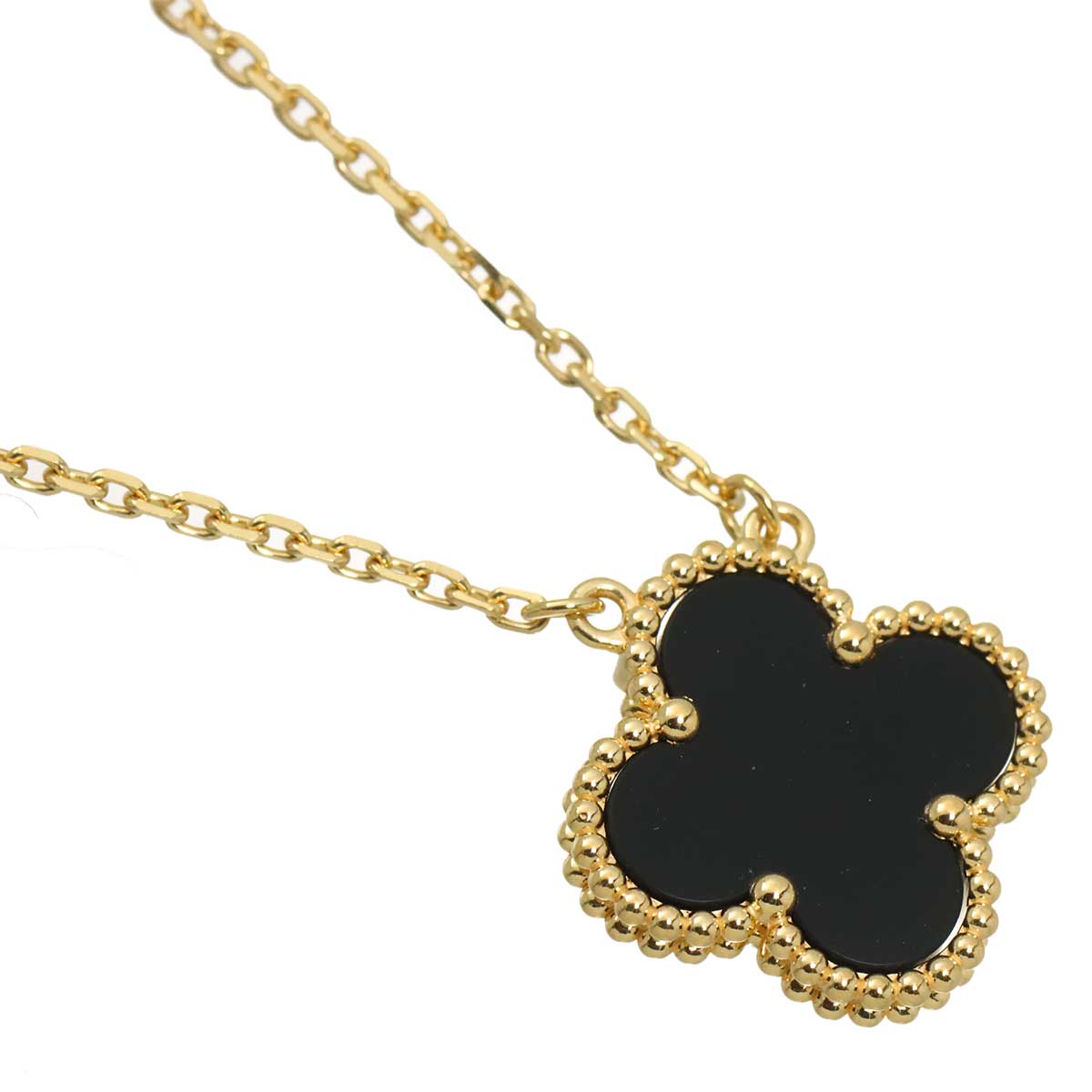 Vintage Alhambra Onyx Necklace 18K YG 750