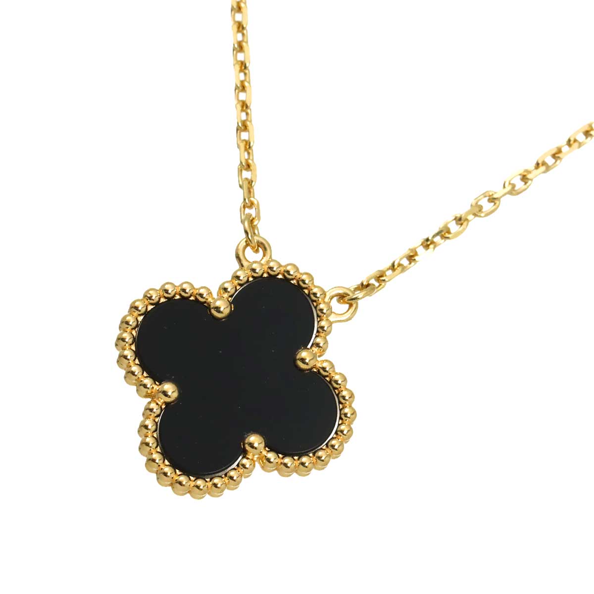Vintage Alhambra Onyx Necklace 18K YG 750