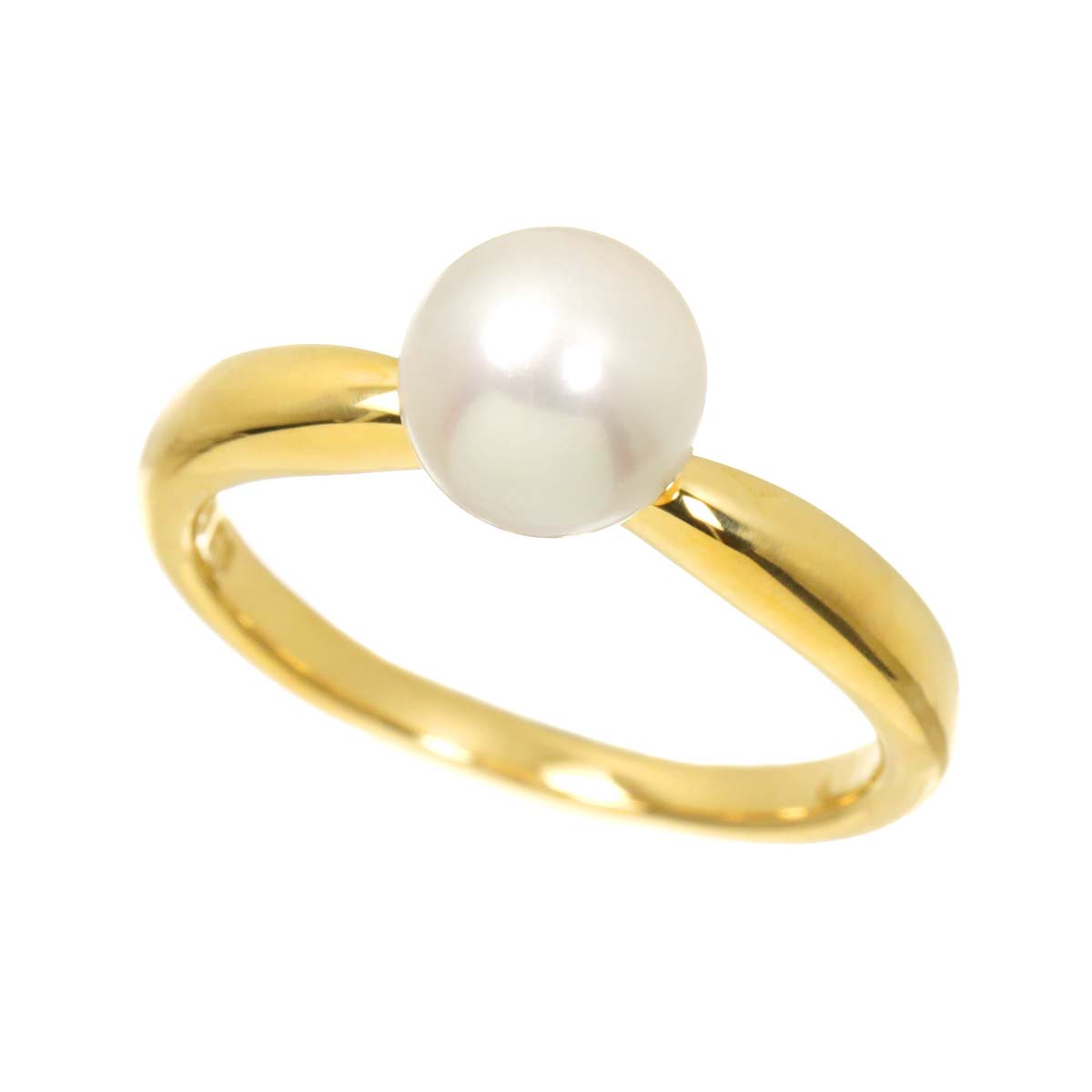 Akoya pearl 6.8mm Ring 18K YG 750 Size5.5-5.75(US)