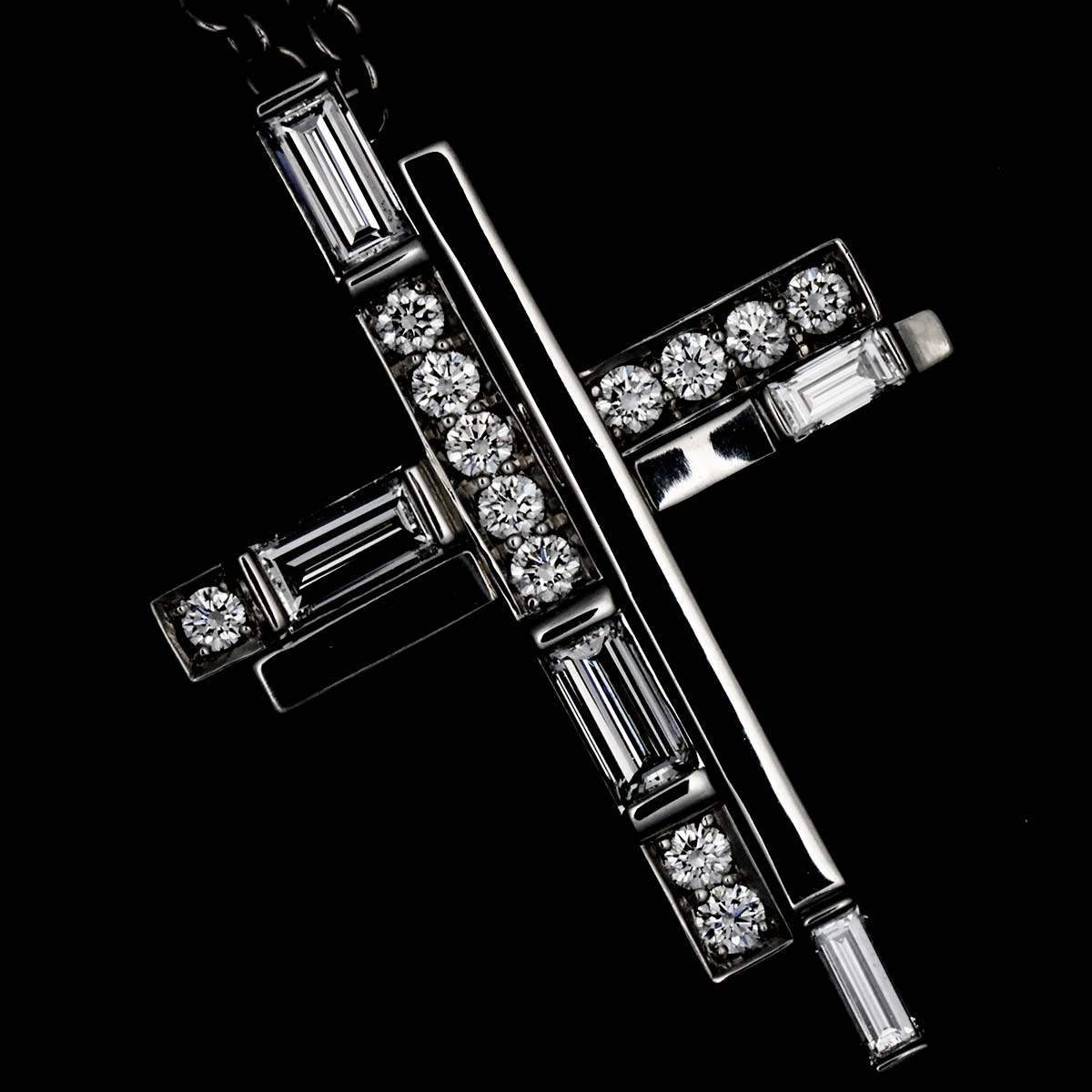 Traffic Cross Diamond Necklace Pt