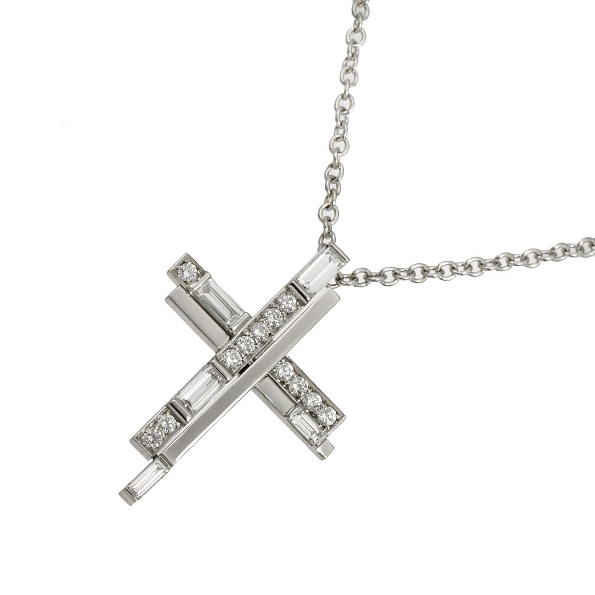 Traffic Cross Diamond Necklace Pt