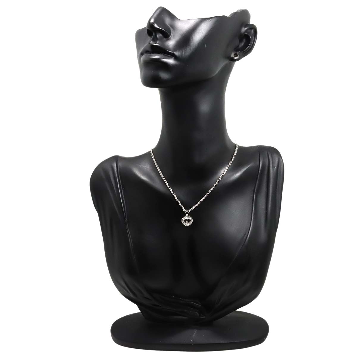 Happy Diamond Heart Necklace 18K White Gold 750