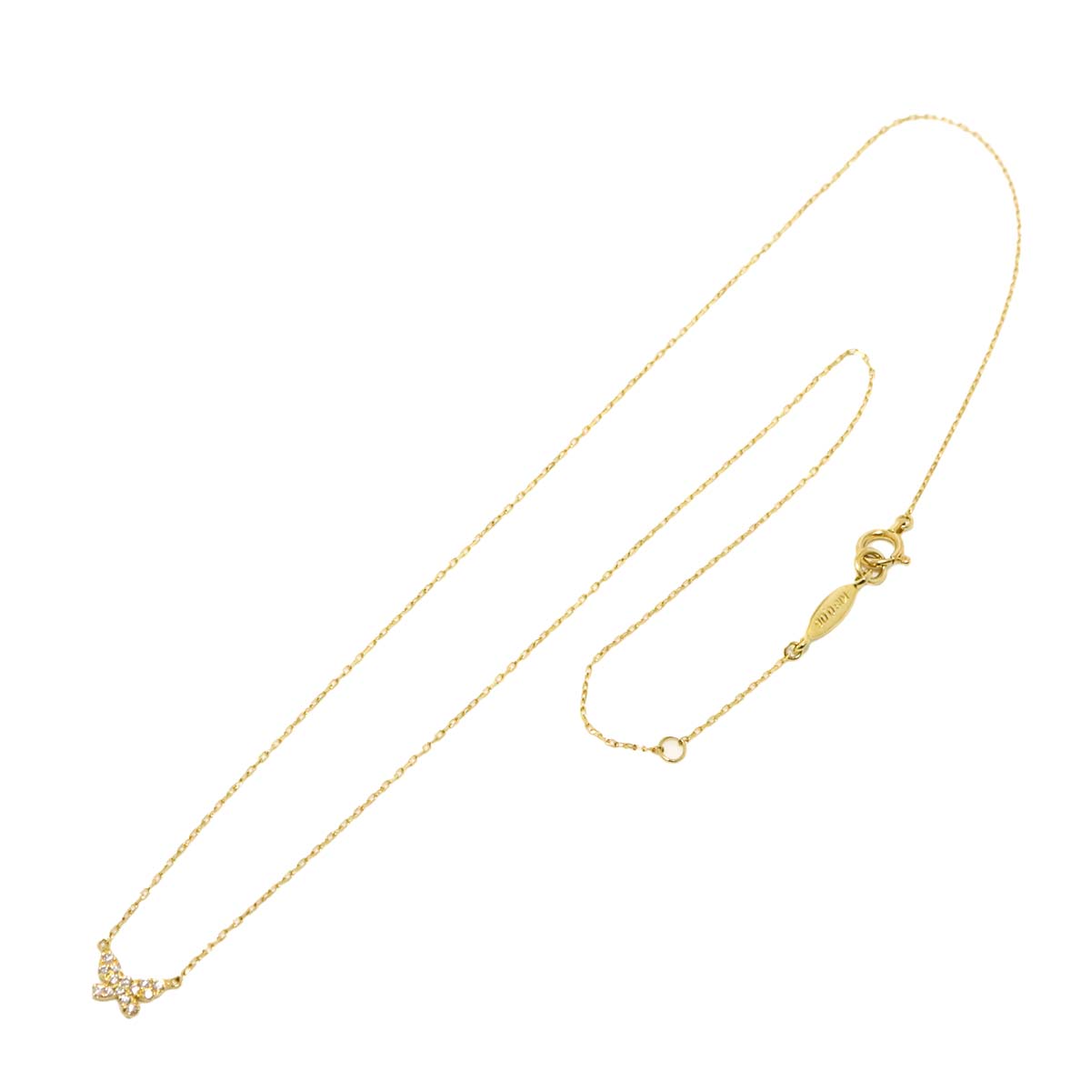 Butterfly Diamond 0.06ct Necklace 18K Yellow Gold 750