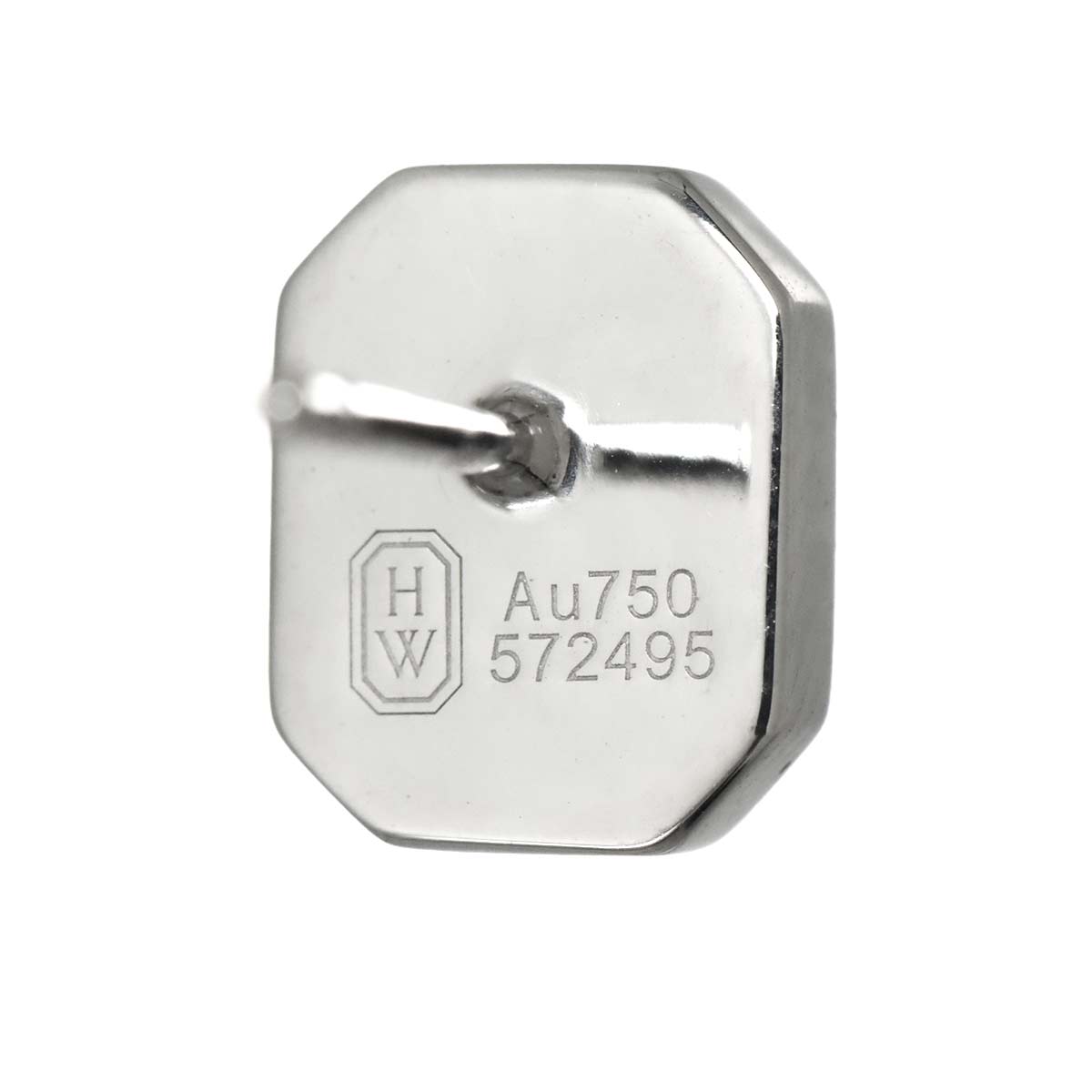 HW Logo Diamond Earrings Pierced 18K WG 750