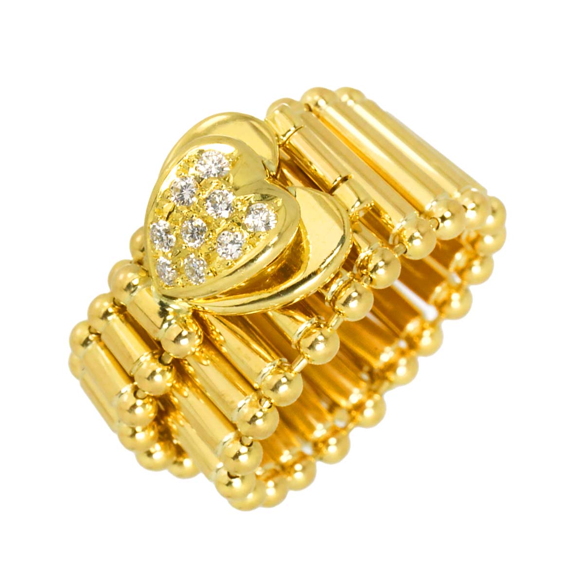 Diamond 0.13ct Ring K18 YG 750 size:Free(US)