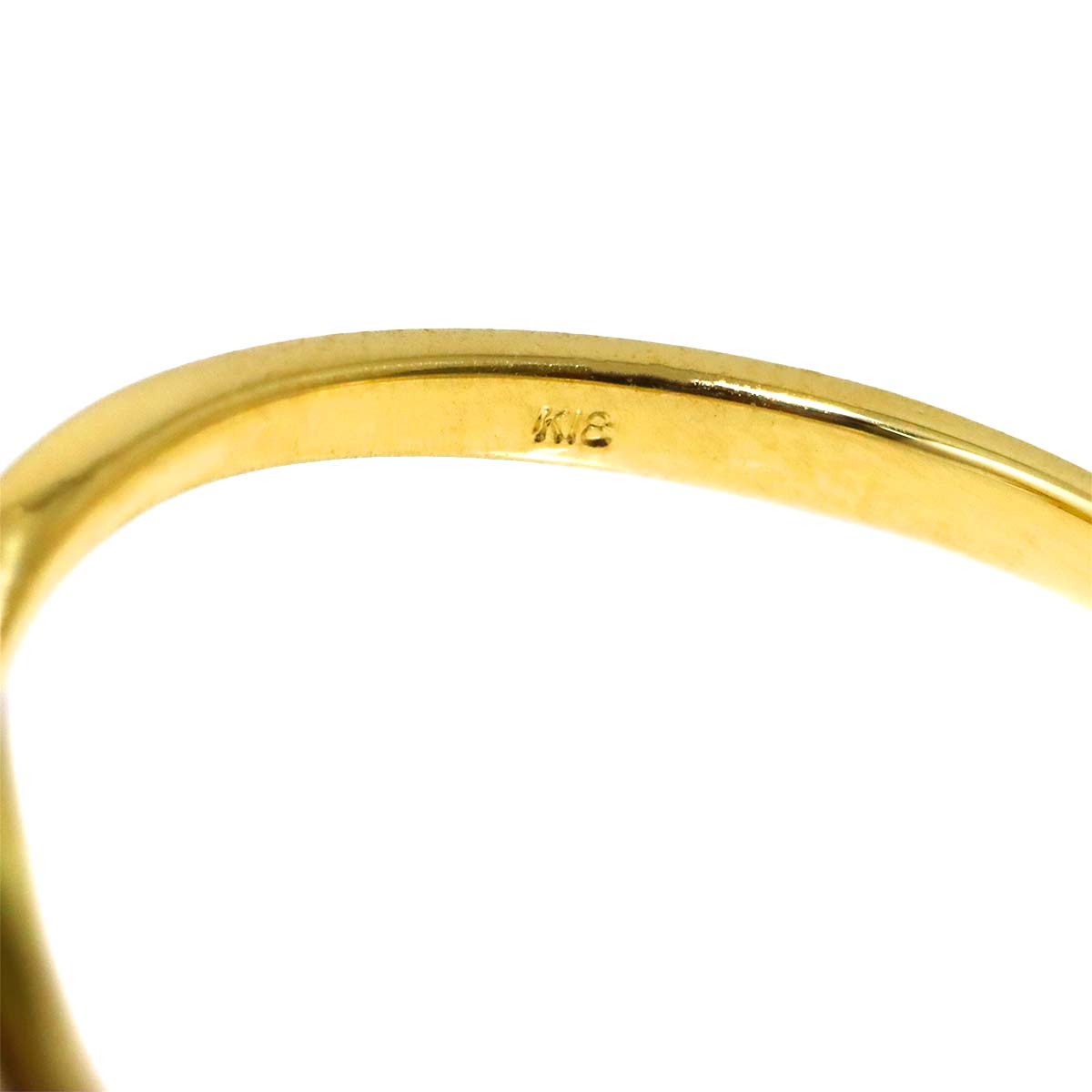 Diamond 0.04ct Ring 18K YG Yellow Gold 750 Size8-8.25(US)