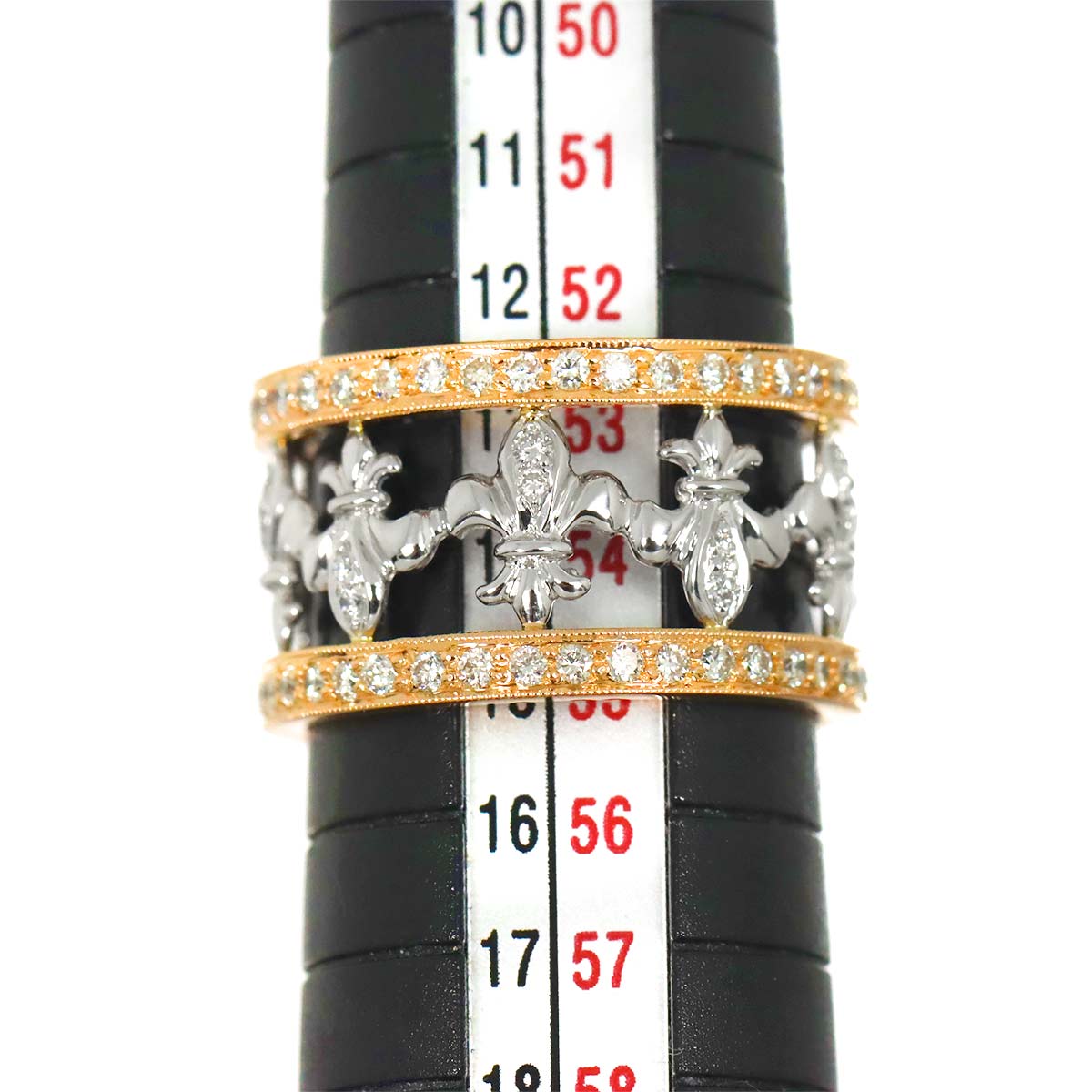 Diamond 0.88ct Ring 18K K18 WG PG White Pink Gold size6.75(US)