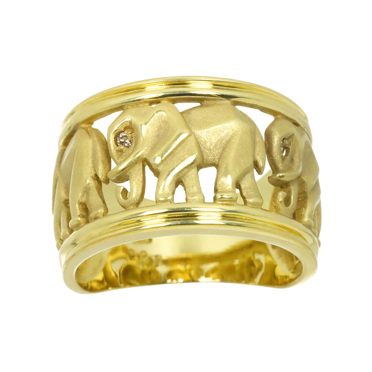 Diamond 0.03ct Ring 18K YG Yellow Gold 750 size6(US)