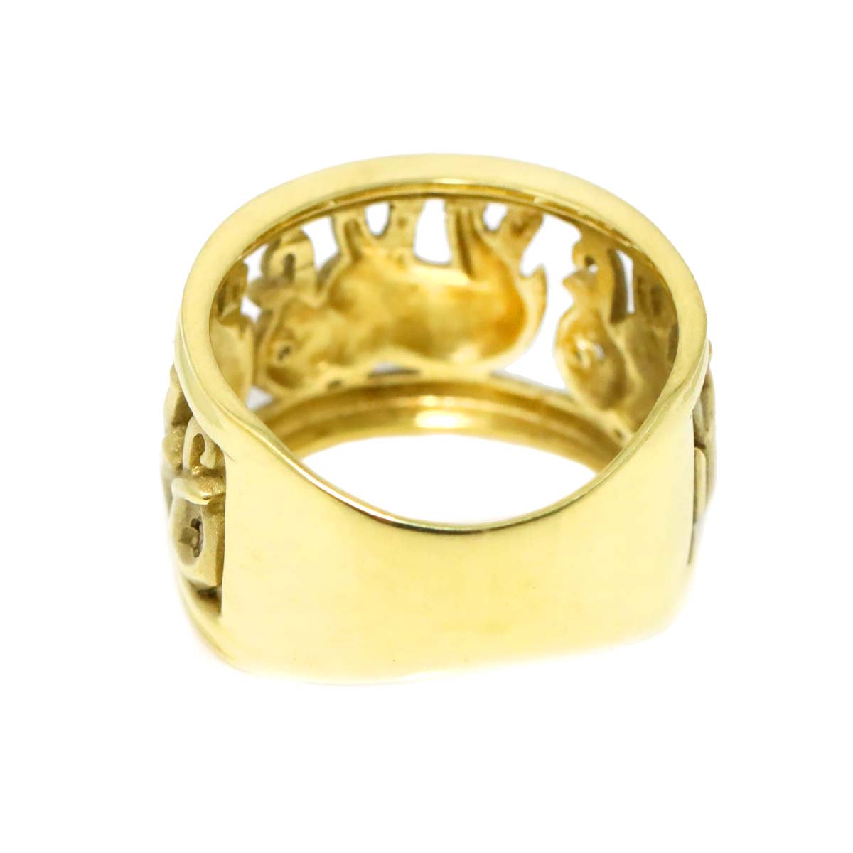 Diamond 0.03ct Ring 18K YG Yellow Gold 750 size6(US)