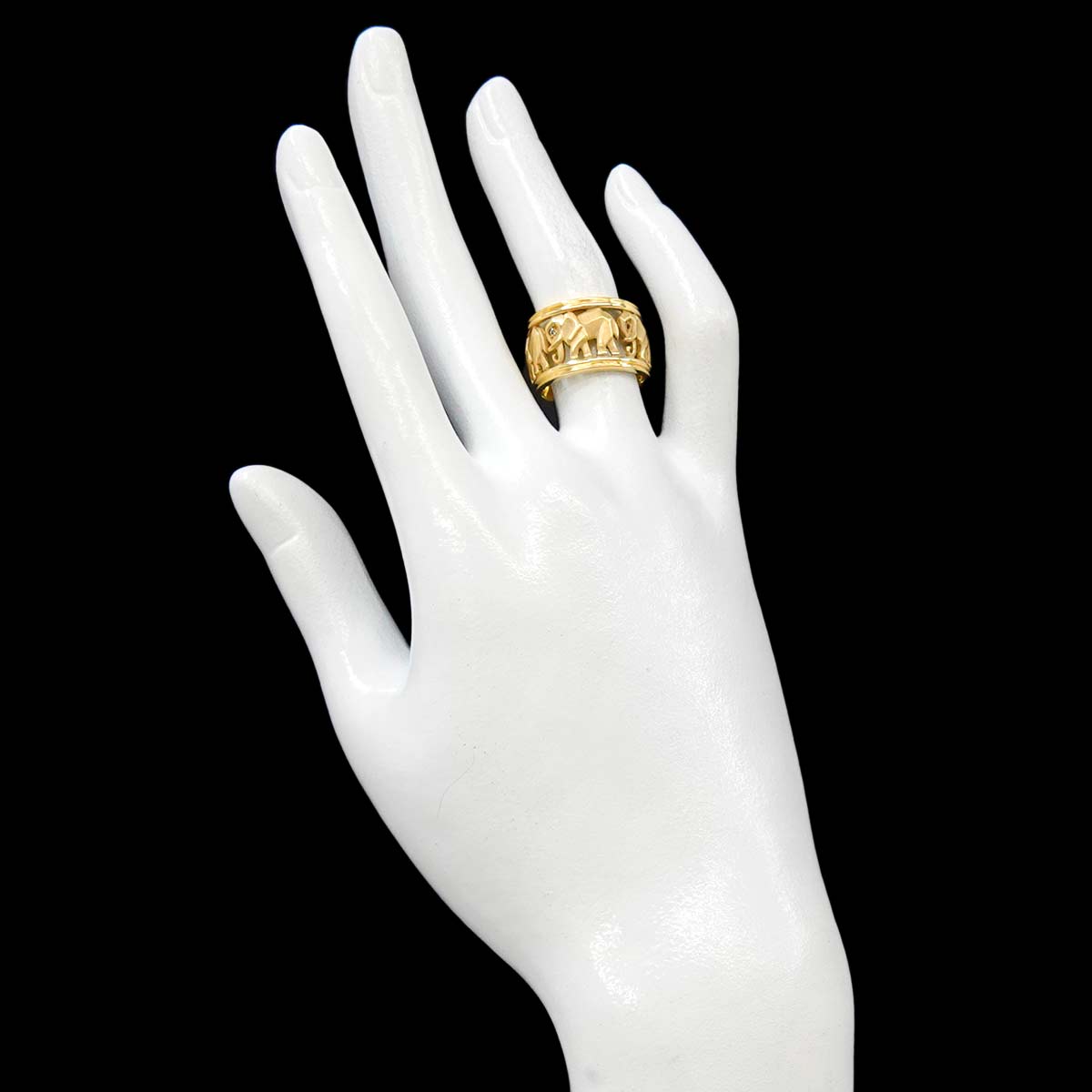 Diamond 0.03ct Ring 18K YG Yellow Gold 750 size6(US)