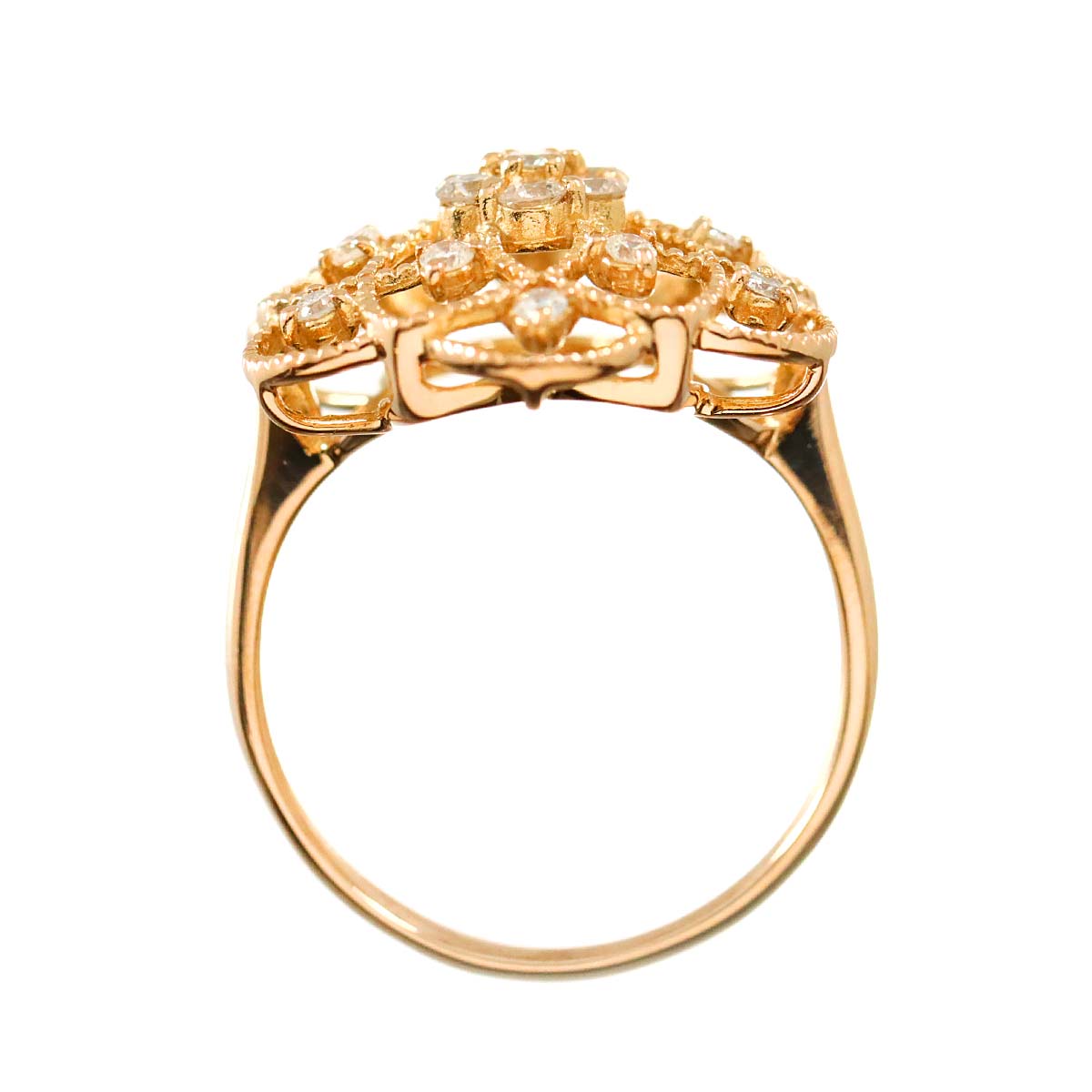 Diamond 0.50ct Ring 18K PG Pink Gold 750 Size6.75(US)