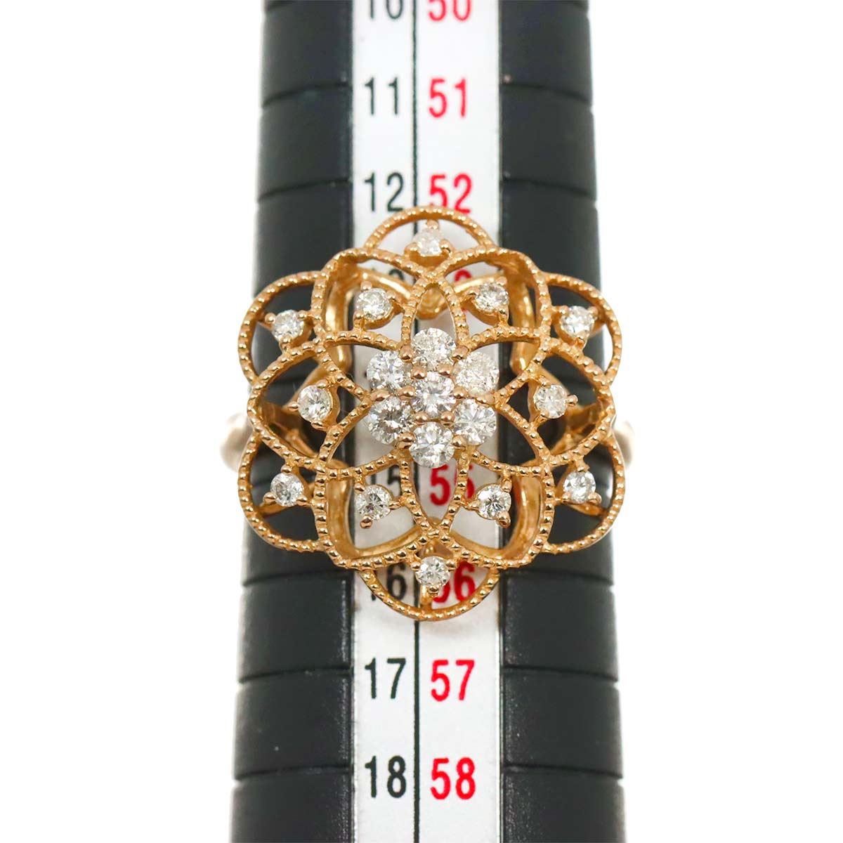 Diamond 0.50ct Ring 18K PG Pink Gold 750 Size6.75(US)