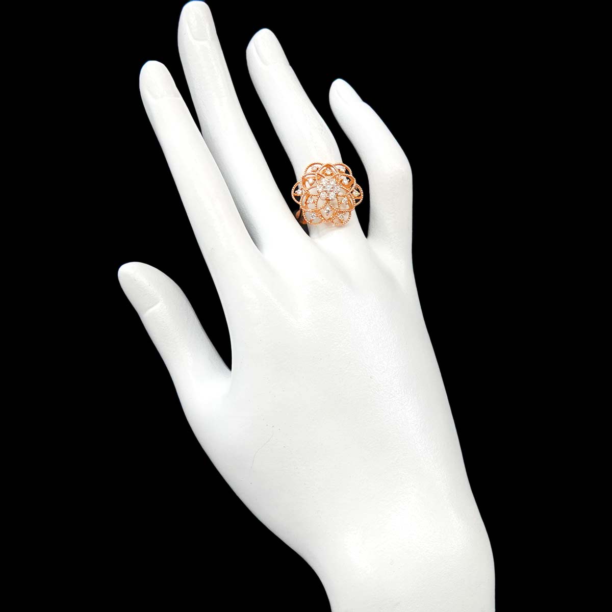 Diamond 0.50ct Ring 18K PG Pink Gold 750 Size6.75(US)
