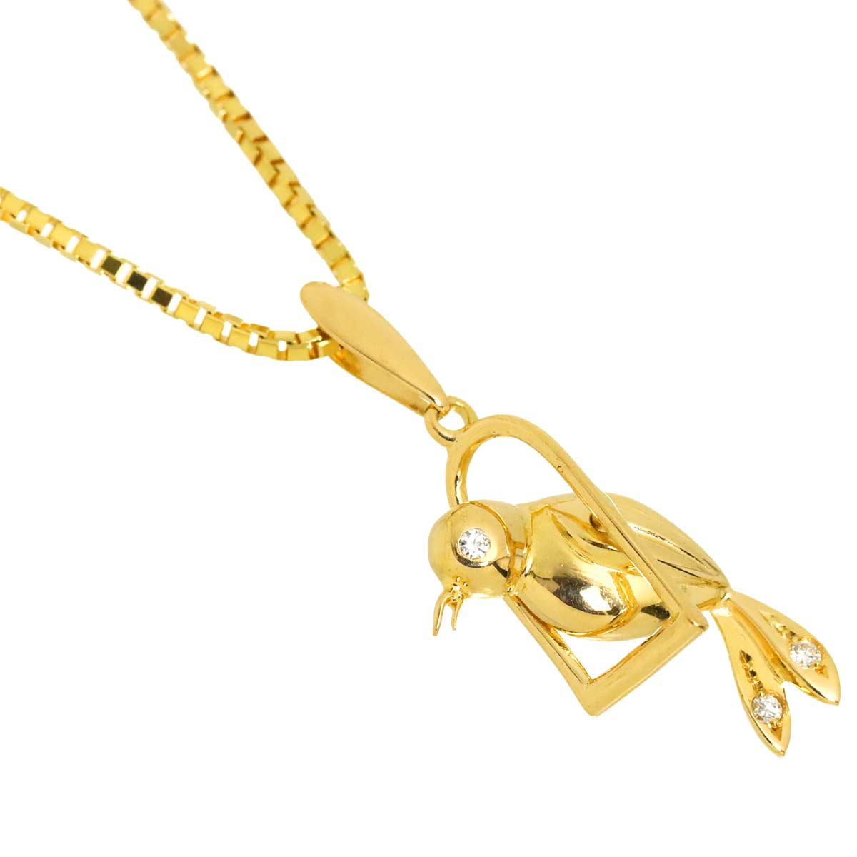 Diamond Necklace 18K YG Yellow Gold 750