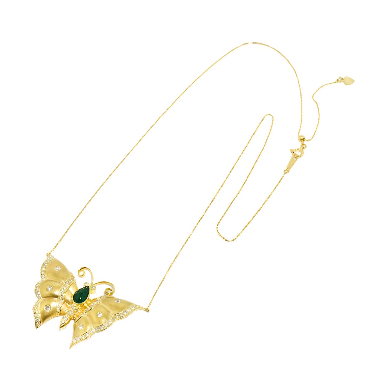 Emerald 1.20ct Diamond Necklace 18K Yellow Gold 750