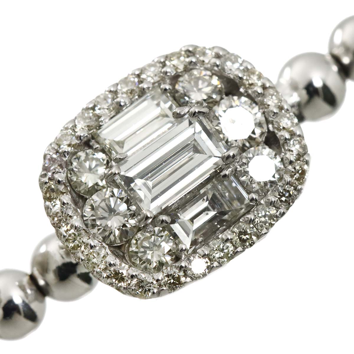 Diamond 0.70ct Bracelet 18K K18 WG White Gold 750