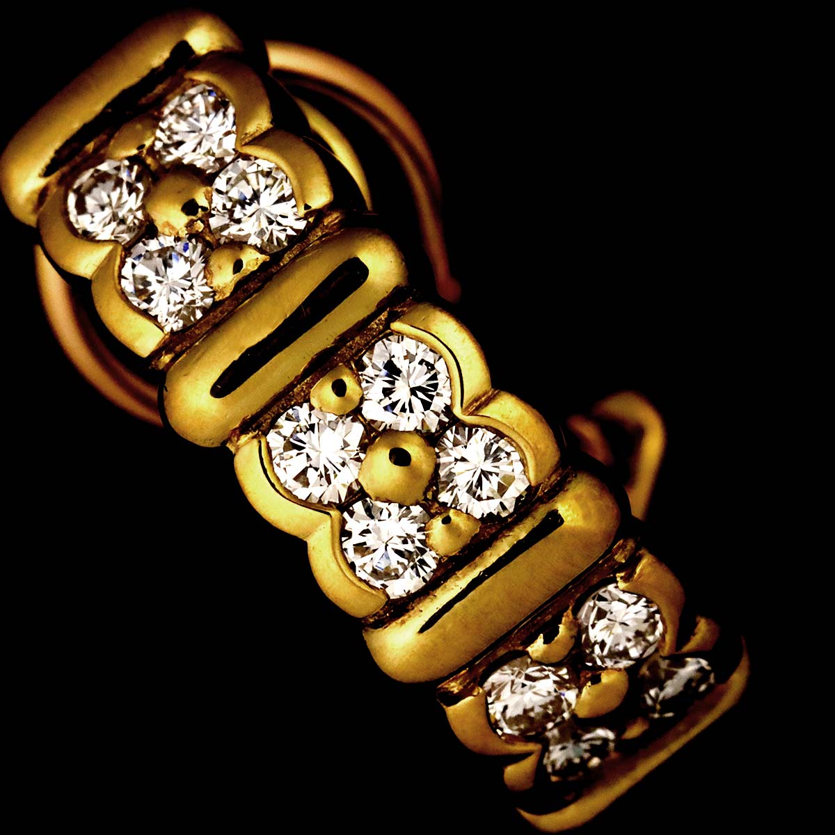 Diamond Earrings Clip on 18K YG 750