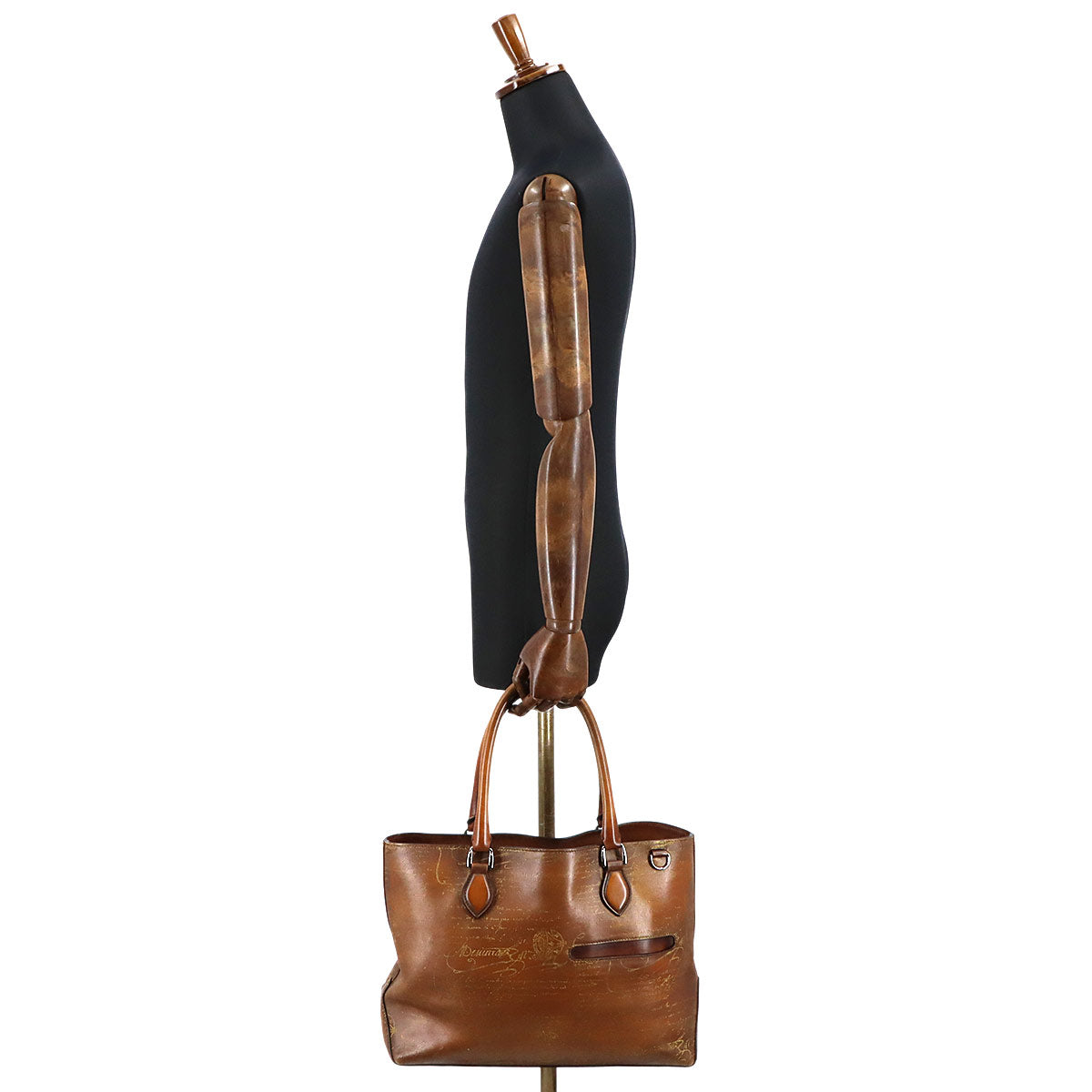 Calligraphy Toujours Tote Bag Venezia Leather Brown Purse