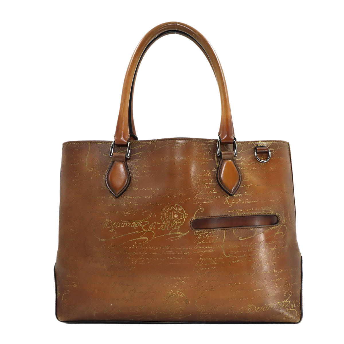 Calligraphy Toujours Tote Bag Venezia Leather Brown Purse