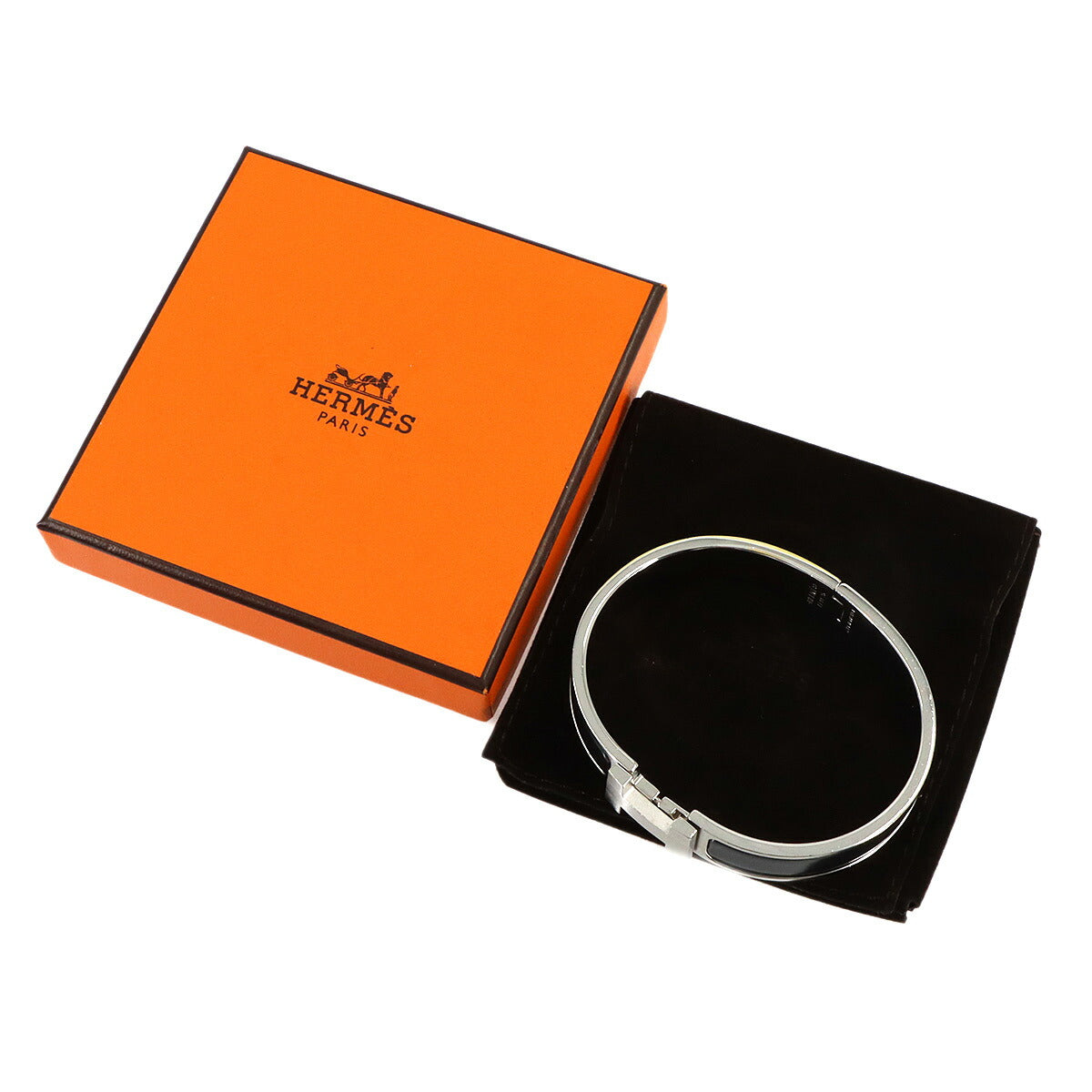 Clic HH T4 Bangle Silver Black Accessory