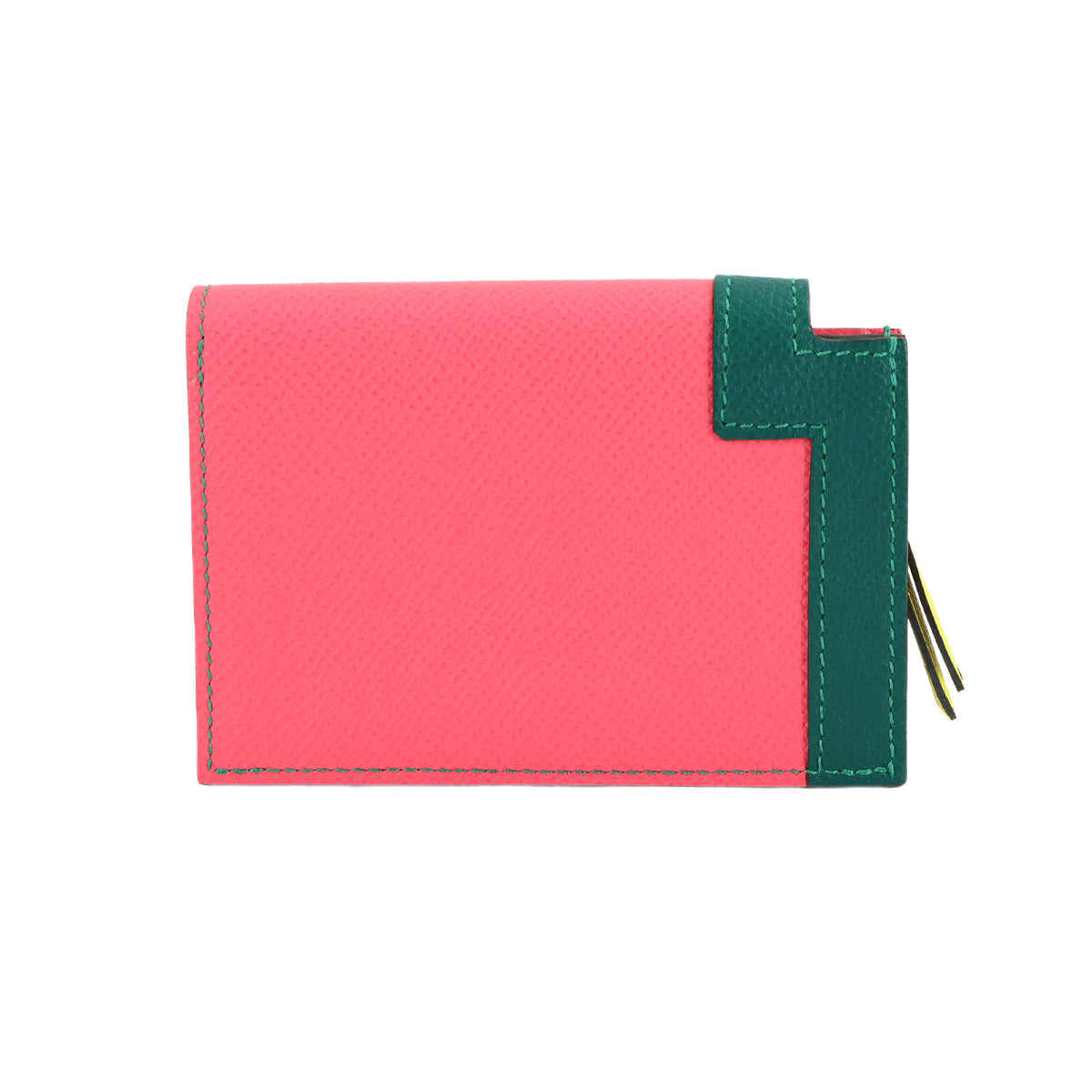 Camaiu Mini Coin Case Veau Epsom Rose Azalee Malachite Lime