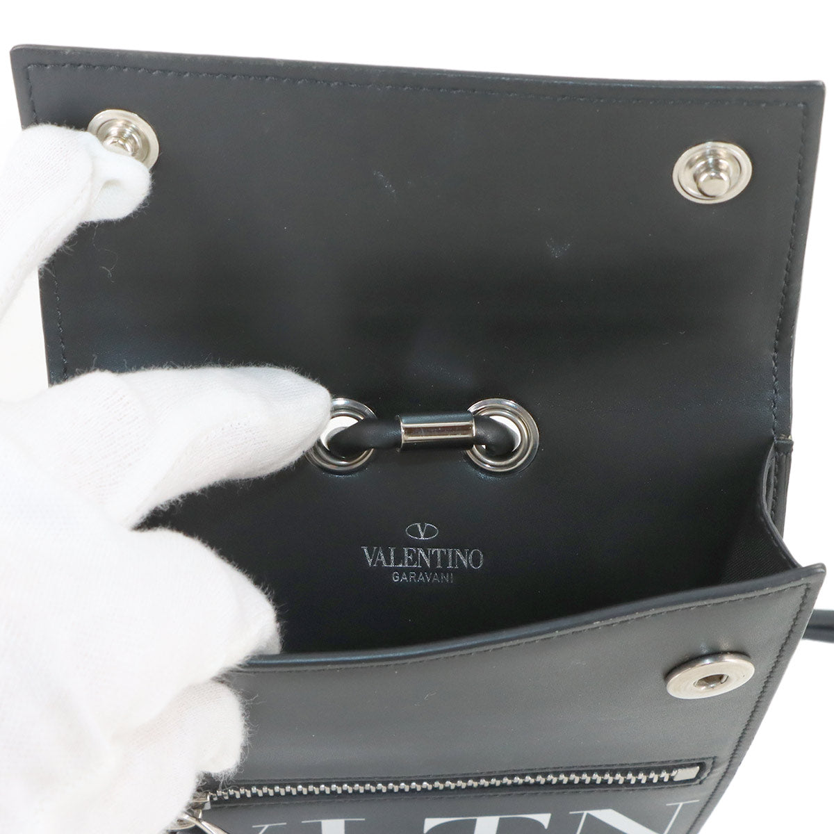 VLTN Logo Shoulder Bag Neck Pouch Leather