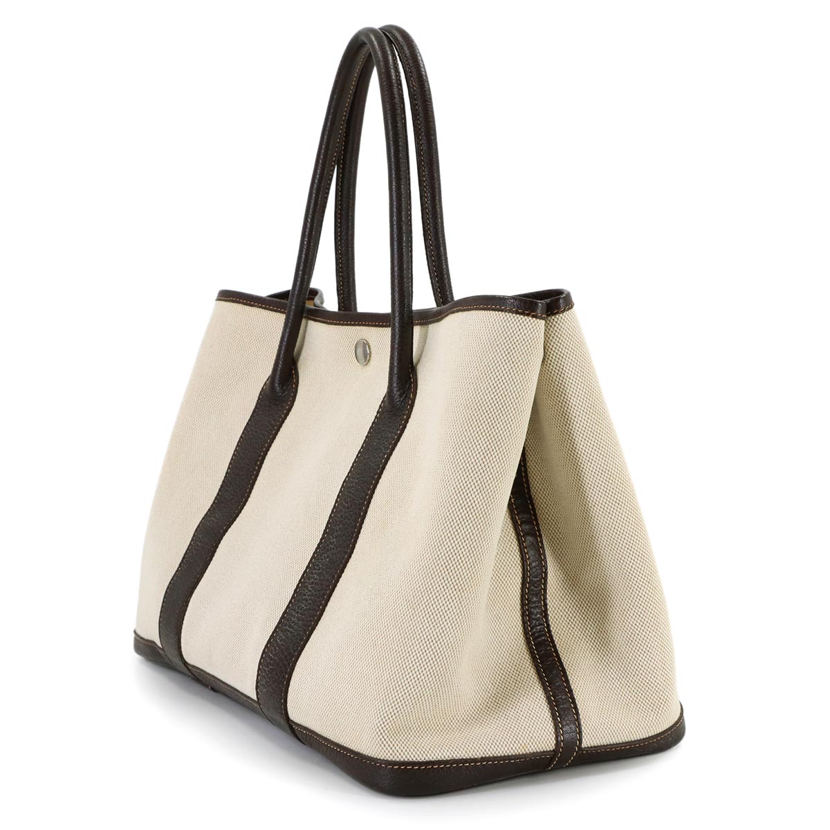 Garden Party PM Tote Bag Toile H Leather Natural Marron Purse