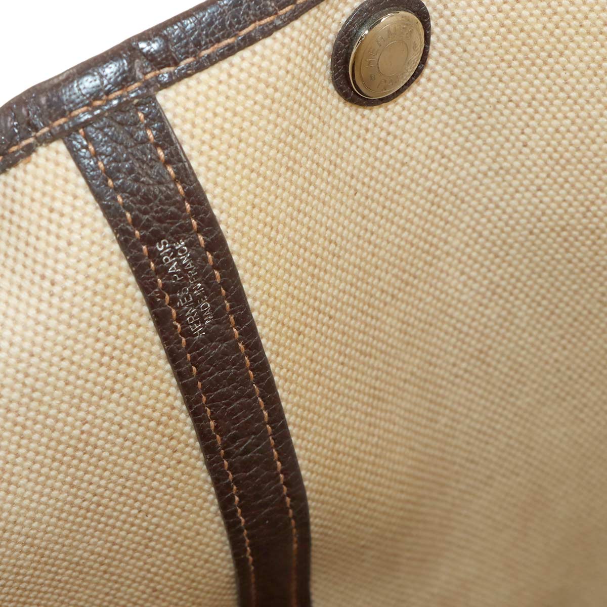 Garden Party PM Tote Bag Toile H Leather Natural Marron Purse