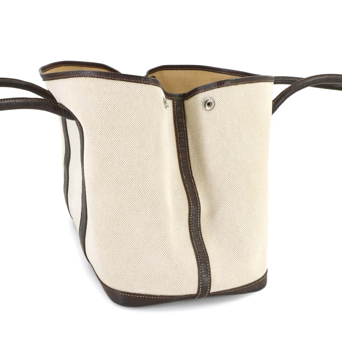 Garden Party PM Tote Bag Toile H Leather Natural Marron Purse