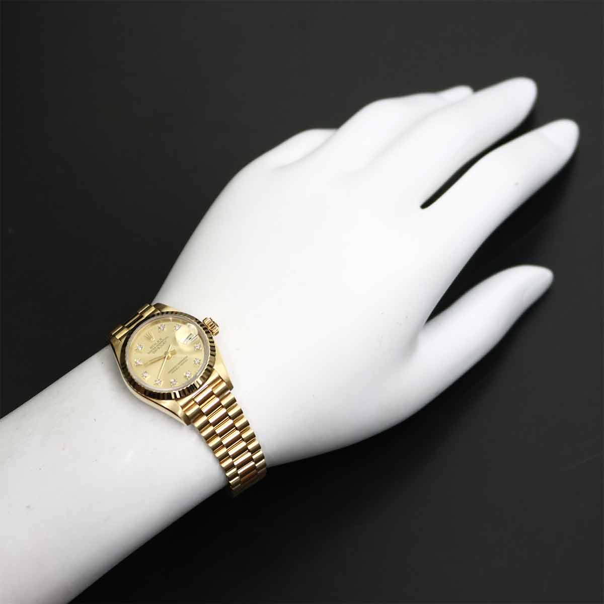Datejust 69178G Serial 9 750 YG 10P Diamond Gold Dial Ladies