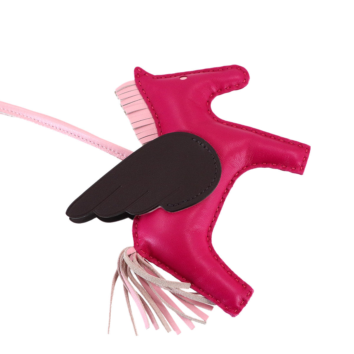 Rodeo Pegasu MM Bag Charm Agneau Milo Swift Framboise Rouge