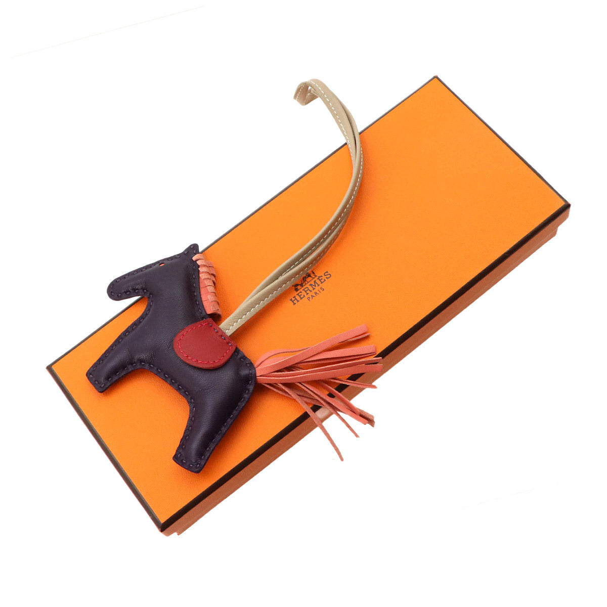 Rodeo PM Bag Charm Agneau Milo Raisin Flamingo Rouge Vif